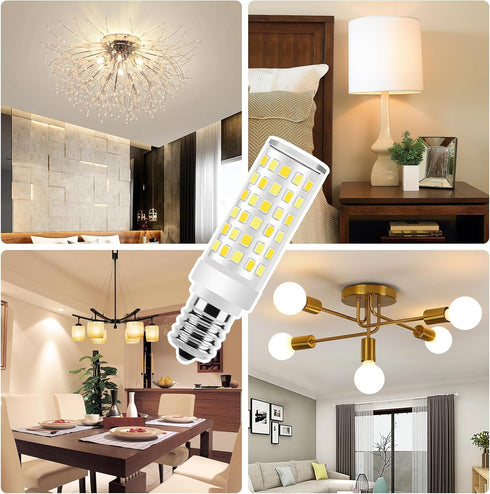 E14 Bulbs 50 -500Lm Changing-3000K| 4500K|6500K- E-14 Bulbs AC110V-240V (4Pack) LED European Watt Equivalent