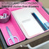 Pack of 7 Pink Desktop Storage Drawers - Makeup Organizer and Office Drawer Organizer Tray for Home Desk