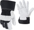 Enhanced Comfort Work Gloves with Goatskin Leather Palms for Men and Women, X-Large, Black and White