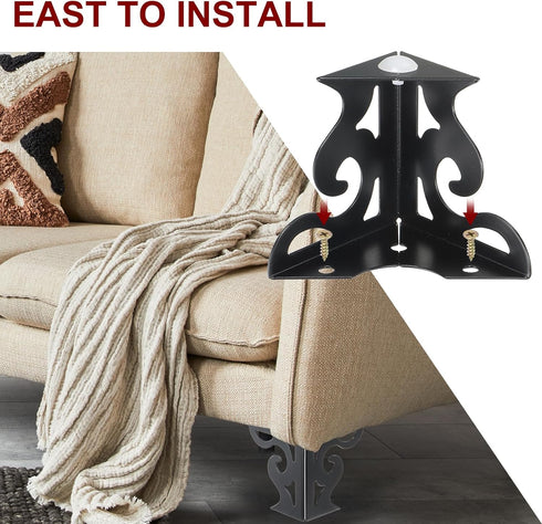 3 Inch Set 8 PATIKIL Hollow Out Furniture Legs, of Modern Metal Triangle Couch Feet Replacement Sofa Legs for Cabinet