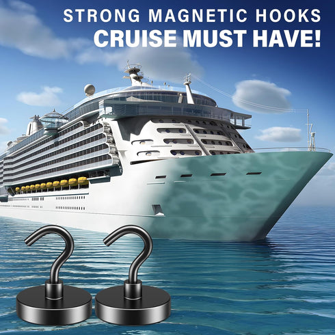 FINDMAG 10 Pack Black Magnetic Hooks Heavy Duty, 50LBS Neodymium Magnet Hook for Home, Kitchen, Workplace, School