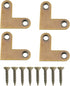 HJ Garden 4pcs L-Shaped Copper Corner Code Brass Flat Corner Bracket Joint Flat Corner