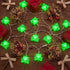 8.5Ft 10 Shamrock String Lights, St. Patrick's Day Decoration Lights with Green Lucky Grass, Plug-in Lucky Clover