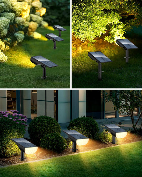 3 2 Pack BAXIA TECHNOLOGY Solar Spotlights Outdoor Waterproof, Lighting Modes Spot Lights, Dusk to Dawn Solar Powered