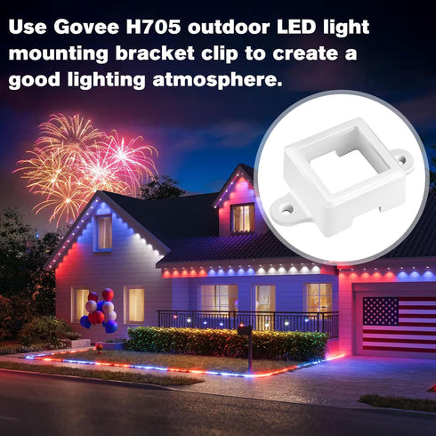 JIOTAR 40 H705, Pcs Light Clips for Govee Outdoor Lights (Non-Pro Version), Light Track System Mounting Brackets