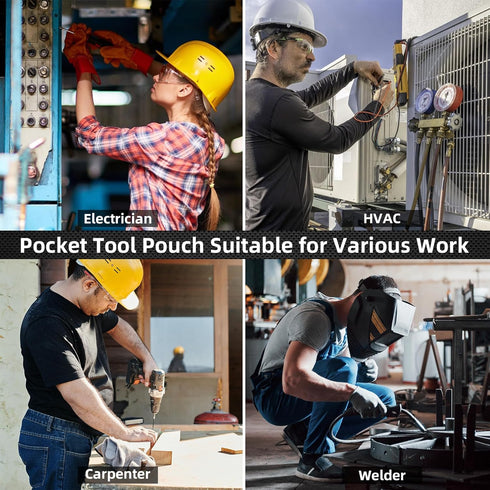 MELOTOUGH Pocket Tool Pouch, Mini Tool Organizer Pouch with Belt Clip for Electrician, Carpenter, and Technician