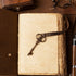 Vintage Leather Journal - Antique Handmade Deckle Edge Leather Bound Sketchbook, 9"x6"