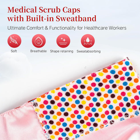 Women's Satin Lined Scrub Cap - Adjustable Medical Work Hat for Surgeons and Dentists