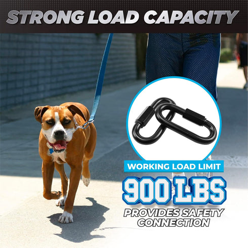 8PCS 2.3” Chain Quick Links, High Strength, Anti-Rust, Heavy Duty Chain Connector, Carabiner for Chain Connecting, Key Chain, Camping, Backpack, Pet Leash, Gym Bag