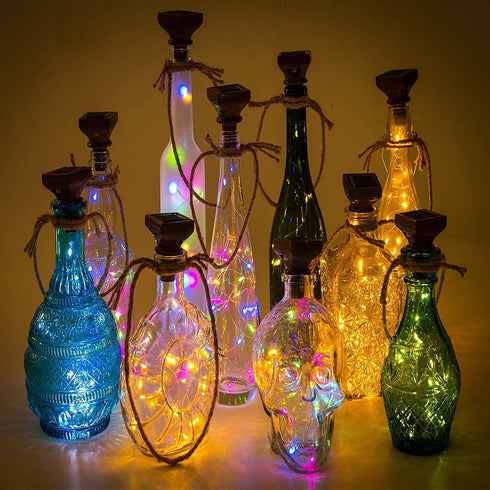 20 (8 Pack) Solar Wine Bottle Lights Outdoor, LED Cork Lights for Wine Bottles Waterproof, Fairy Lights Solar