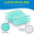 917410 4 13 18 (Pack 500) 3-Ply TIDI Ultimate Dental Bib, Teal, Layers, W x L of Disposable Dental Bibs Embossed Tissue