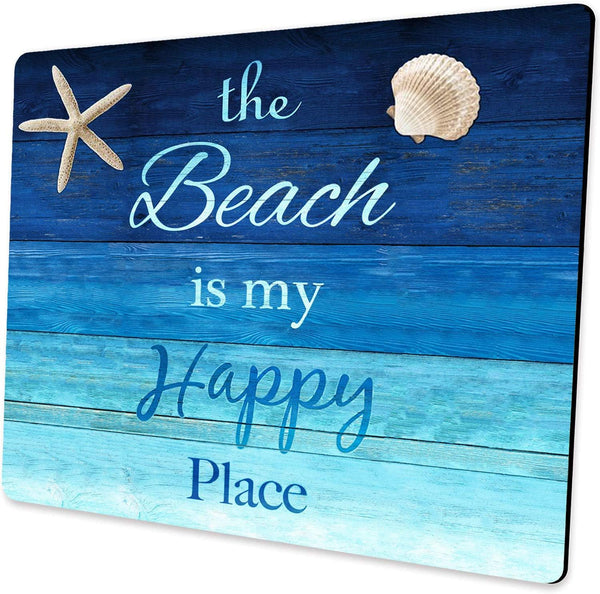 SuoLong "Beach is My Happy Place" Personalized Design 9.5 x 7.9 inches, Rectangular