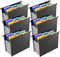 Plastic Expanding Hanging File Folders, 1/3-Cut Tab, 7 Pockets, Multi-Color Tabs, Large Capacity, Letter Size (6 PCS)
