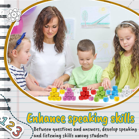 Libima 60 Set Pcs Wood Activity Cube Cubes Conversation Wood Question Dice Social Emotional Learning Activities
