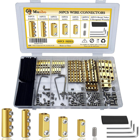 50pcs 2, 4, 6, 8, 10, 12AWG Wire Connectors, Quick Wiring Connection