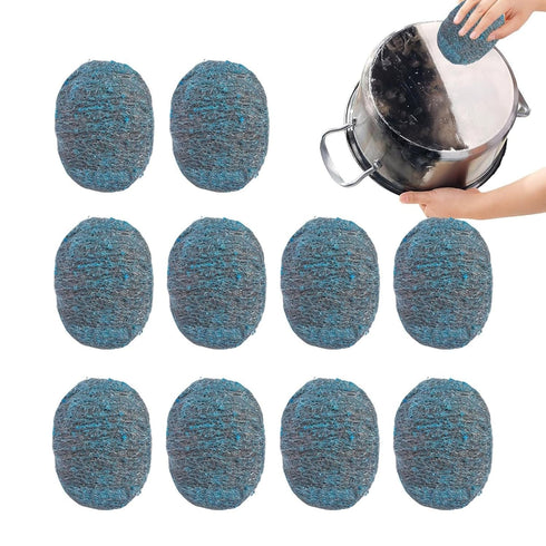 Luyismer Pack 10 of Sturdy Metal Steel Wool for Cookware Outdoor Cooking Items Scented Heavy Duty Steel Wool Scrubber
