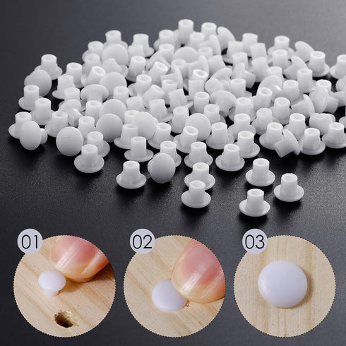 Jetec 100 Pieces 3/16" Plastic Plugs for Round Hole, Shelf Cap Cabinet Hole Cover Cupboard Shelf Pegs for Furniture