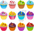 Blulu 12 Pcs Colorful Cupcake Cutouts, Birthday Classroom Bulletin Board Decorations, 9.6 x 11.6 Inches