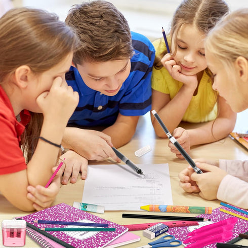 Gilprop 39 Pcs Back to School Supplies Essentials Bundle Include Pencils Scissors Ruler Eraser Crayon Sharpener