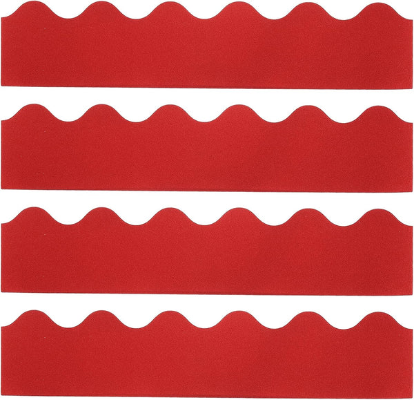PATIKIL 3" x 1.08ft Bulletin Board Border, 60 Pack Scalloped Trim Strips for Locker Classroom Cork Poster Wall Decor