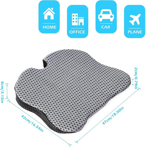 Generic Car Wedge Seat Cushion Memory Foam Comfortable Seat Cushion-Orthopedic Support for Car Driver Seat Office Chair