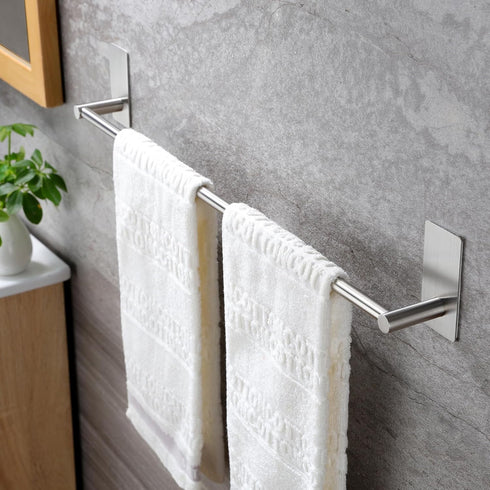 Taozun Towel Bar - 24 Inch Self Adhesive Towel Holder, Hand Towel Rack Stick on Wall, SUS 304 Stainless Steel Bathroom Hardware Accessory