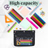 Yoeejob 1inch Expandable Pencil Pouch, 6 Pack Large Capacity for 3 Ring Binder, Black+Blue