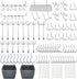 FRIMOONY Pegboard Hooks Assortment with Pegboard Bins, 140 Piece for Organizing Various Tools