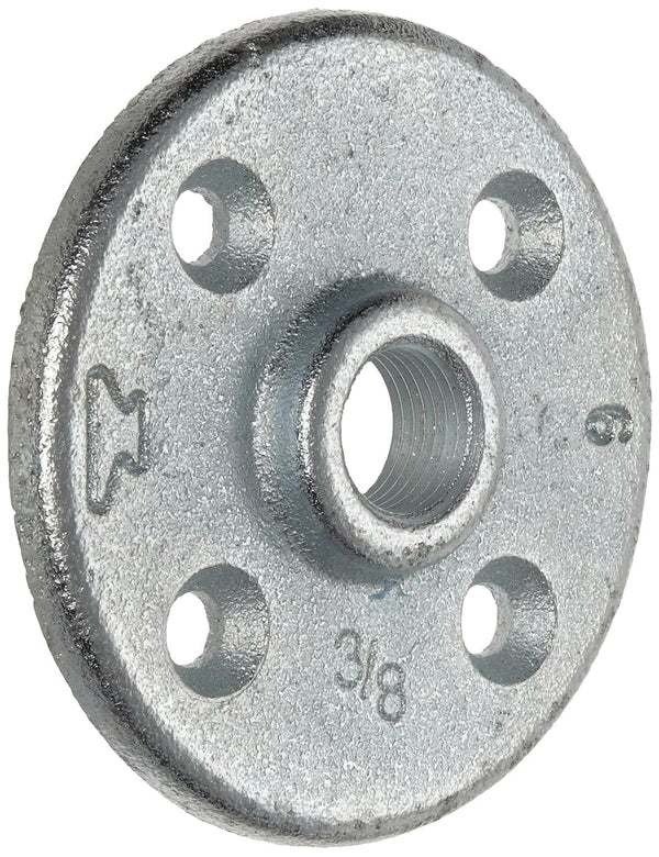 Anvil 8700164208 Malleable Iron Pipe Fitting, Floor Flange, 3/8" NPT Female, Galvanized