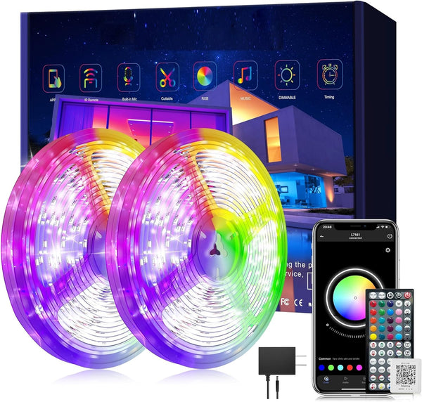 Ledagic LED Strip Lights 150ft (2 * 75FT) for Bedroom - Music Sync