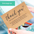 50 4x6 T MARIE Large Kraft Thank You Cards Small Business Supplies for Boutique Shops - Thank You For Your Order