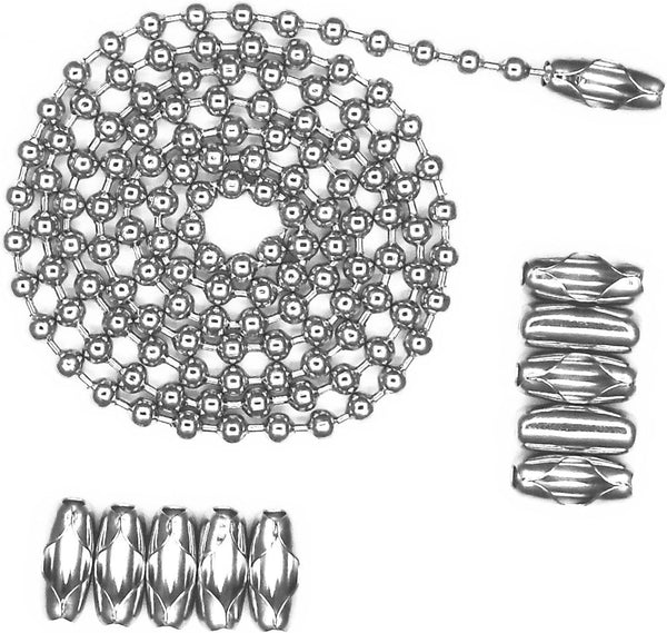 Glory Qin 4.0mm Stainless Steel Ball Chains & 10 Matching Connectors (#8, 10 Feet)