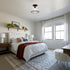 Zlepmlla Hammered Glass Ceiling Light, Black Semi Flush Mount with Glass Shade, Farmhouse Light Fixture for Hallway