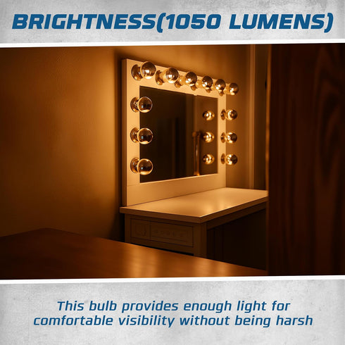A21 Bulb 100W E26 1025 2700K Bulb Pack 2 OHLECTRIC Half Chrome Light with Base and Lumens of Brightness | Warm White
