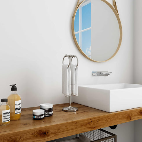 Countertops 2 Rings?17" BGL Fingertip Towel Holder Stand Hand Towel Ring for Bathroom or Kitchen Vanity to Store Hand