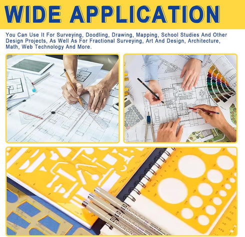 Large Oval Template Ruler, Geometric Drawing Template, Plastic Drafting Stencils for Office, School, Drawings