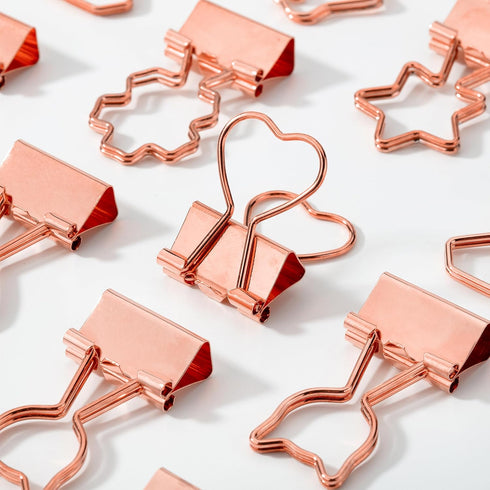 Mr. Pen Cute Binder Clips - 18 pcs in 6 Styles, Medium & Small Binder Clips for Office Supplies