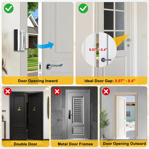 2 Pack, 3" 1000 lbs Home Security Door Locks Metal Door Reinforcement Lock, Withstands of Impact for Inward Swing