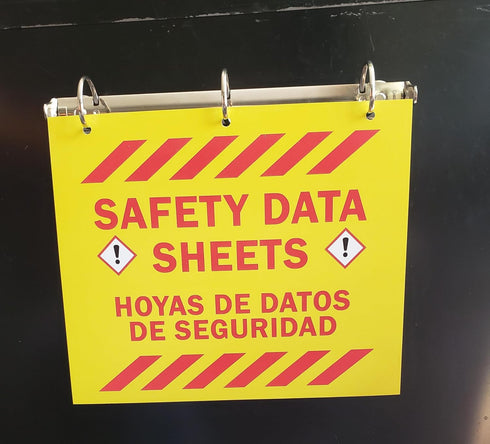 SDS Magnetic Hanging 3-Ring for conspicuous display of Safety Data Sheets. 1” D Ring with SDS Cover Sheet. (1" CAPACITY D)