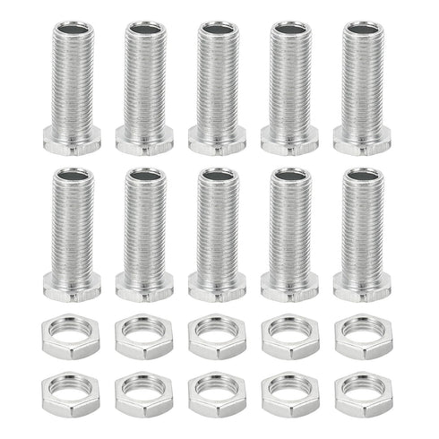 PATIKIL M10x30mm Hex Bolts and Nuts Kit, 10 Set Fine Thread Hollow Screws