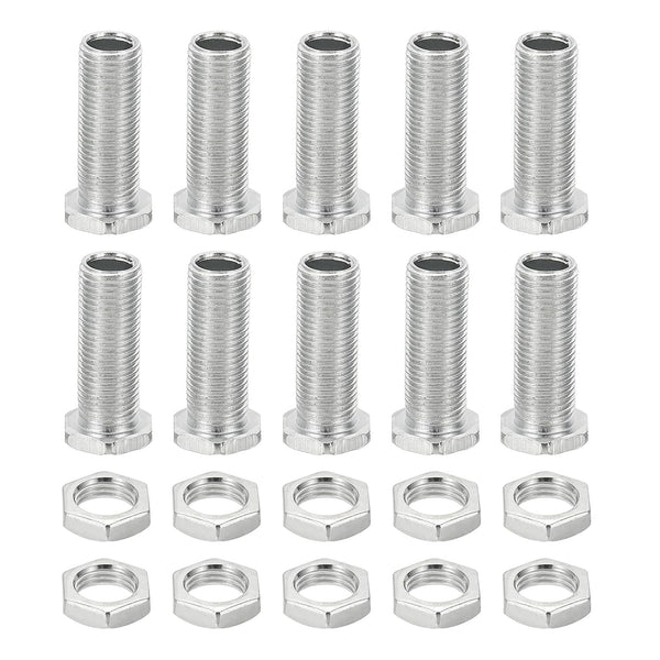 PATIKIL M10x30mm Hex Bolts and Nuts Kit, 10 Set Fine Thread Hollow Screws