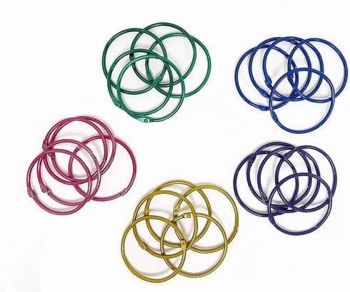 Charles Leonard Metallic Loose Leaf Rings, 2" Diameter, Assorted Metallic Colors, 25 per Bag (85005)