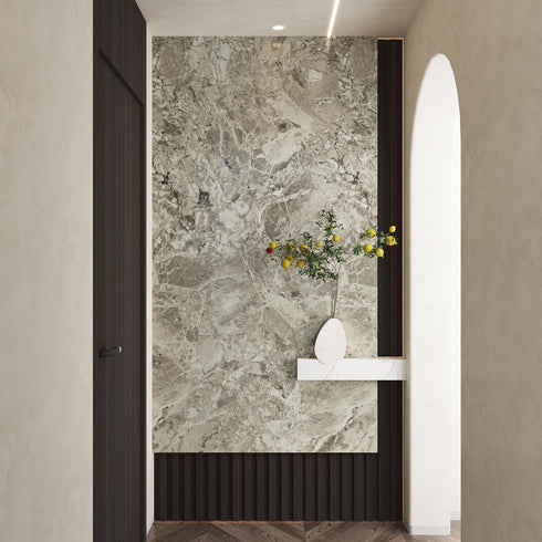 Light Brown Marble Contact Paper, Peel and Stick Removable Waterproof Wallpaper for Kitchen Bathroom Countertops