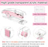 Pink Desk Organizers and Accessories, Pink Office Supplies with Mesh Desk Organizer, Acrylic Tape Dispenser, and