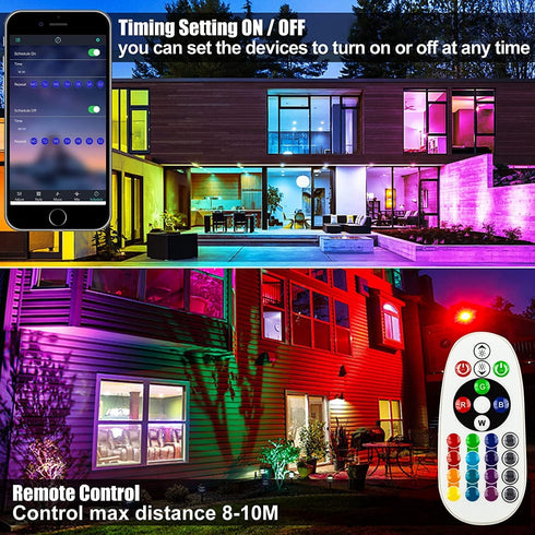 50W IP66 Dimmable RGB Wall Washer Light, RGB Light Bar LED Smart Wall Lights with Remote Control Waterproof LED Flood