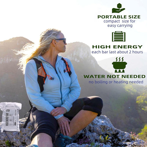 Gluten Free Emergency Food Ration Bars, Original Flavor Survival Tabs Supply for Outdoor Camping Emergency Snowstorm