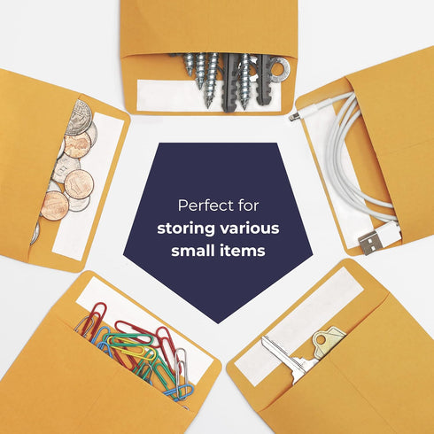 Volcora 500 Pack Cashier Envelopes, Self Adhesive Cash Deposit Envelopes for Retailers, Brown Kraft Money Envelopes