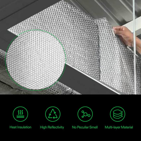 VIVOSUN Double Bubble Reflective Foil Insulation, 6 inch x 25 Ft Pipe Wrap for Weatherproof Attics and Garages