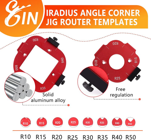ETCYAOXIN R10/R15/R20/R25/R30/R35/R40/R50 Set 6) Router Templates and Jigs for Woodworking,Guides and Edge Guide