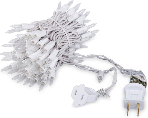 612 100 18 20 (Pack 2) Vermont Clear Christmas Lights on White Wire, UL Approved for Indoor/Outdoor Use, Foot